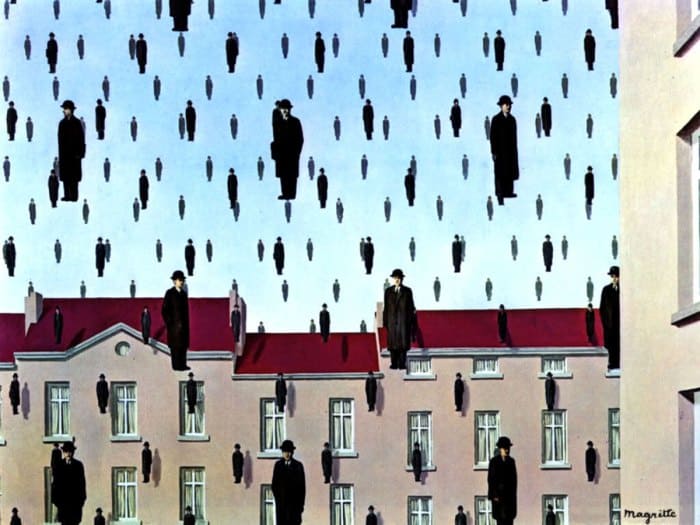 surrealismo_magritte_golconda_corrente-artistica_riassunto_due-minuti-di-arte