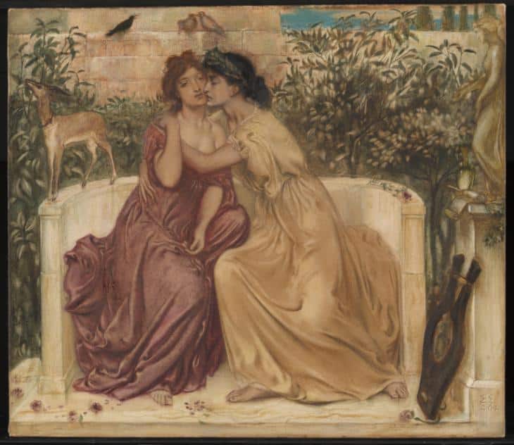 Sappho and Erinna in a Garden at Mytilene 1864 Simeon Solomon 1840-1905 Purchased 1980 http://www.tate.org.uk/art/work/T03063